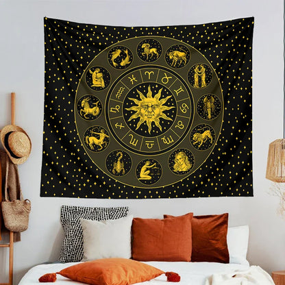 Decobites Constellation Zodiac Tapestry: Astrology Wall Decor for Witchcraft Room & Dorm