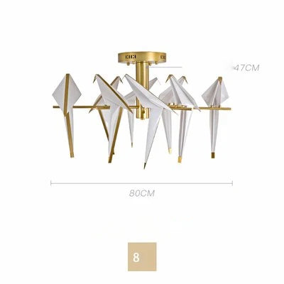 DecorBites™ Love Bird Chandelier Lighting - White Gold Designer Lustre for Dining Room