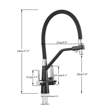 Decorbites™ Zweispülfilter-Mischbatterie mit 360° Drehung für Wasserreinigung Küchenarmatur