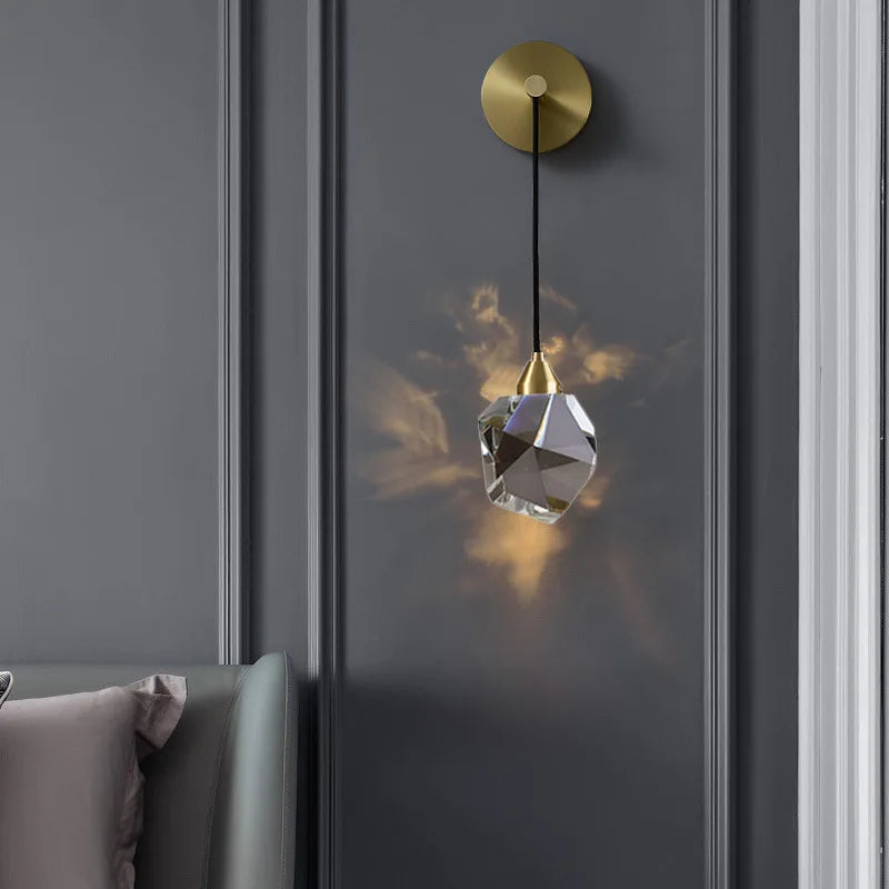 DecorBites™ Crystal Golden Wall Sconce for Modern Indoor Lighting Decor