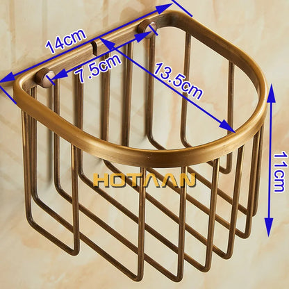 حامل ورق تواليت نحاسي عتيق من DecorBites™ مثبت على علبة مناديل ملفوفة - YT-1392