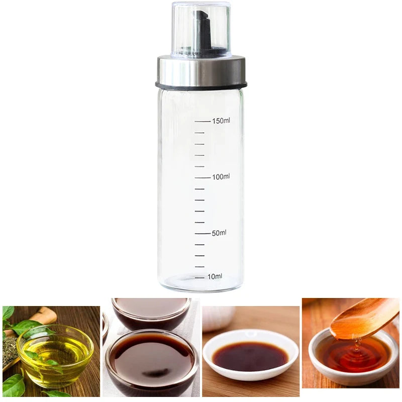 Glass Condiment Bottle Set