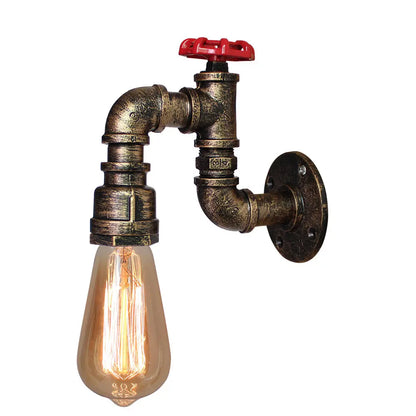 DecorBites™ Iron Water Pipe Wall Lamp E27 Loft Bar Lighting Fixtures