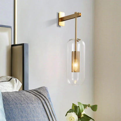 DecorBites™ Gold Glass Wall Lamp: Post-modern E14 Industrial Sconce for Home Decor