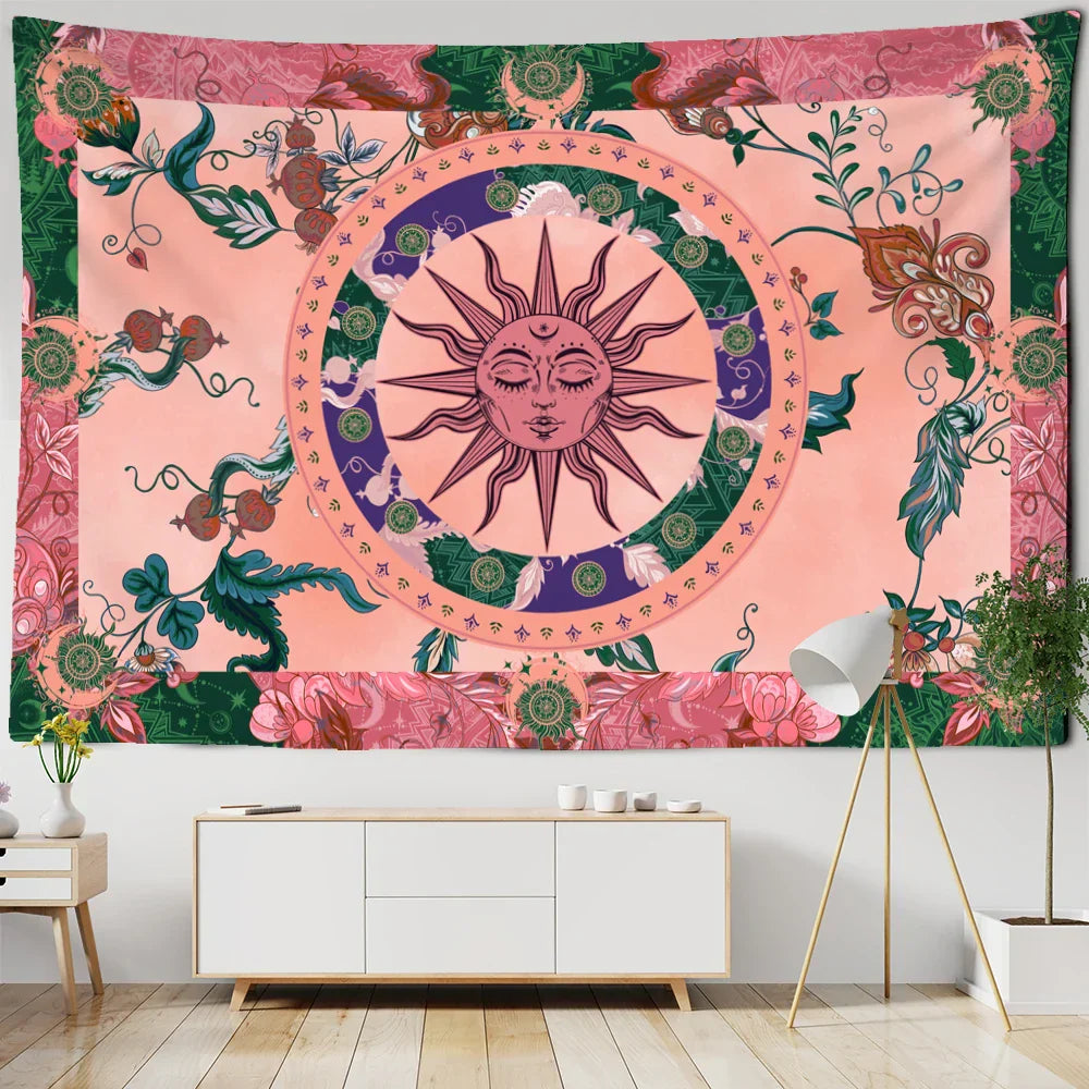 Decobites Mysterious Hippie Flower Vine Wall Hanging Tapestry Bohemian Witchcraft Decor