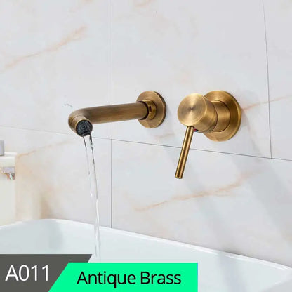 DecorBites™ Brass Wall Mount Basin Faucet: Single Handle Vessel Sink Mixer Tap