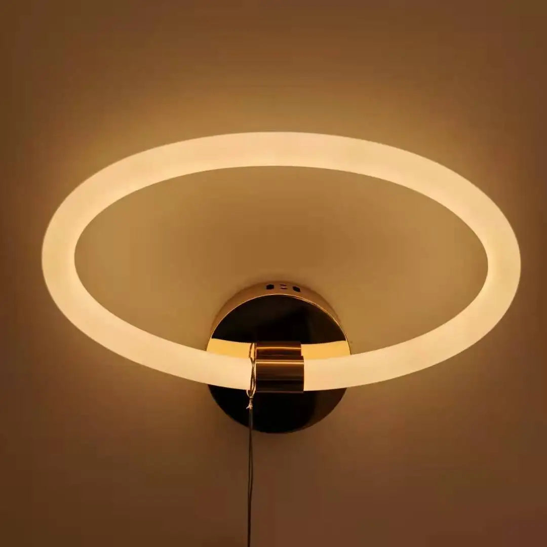 Lámpara de pared de acrílico LED blanca y minimalista moderna para dormitorio