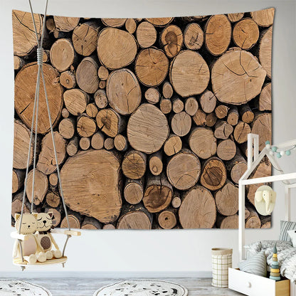 Decobites Wood Plank Texture Pattern Tapestry | Big Art Wall Hanging for Home Decor