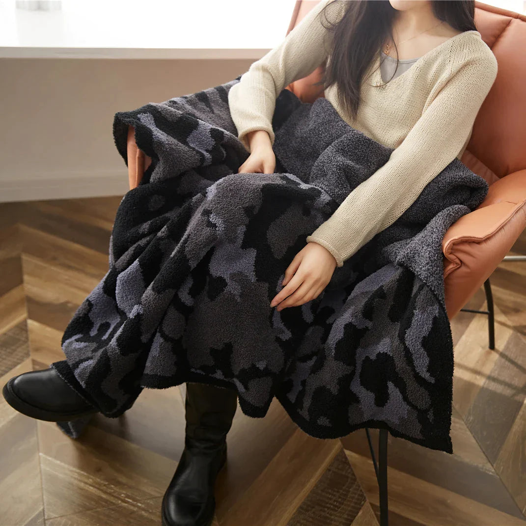 DecorBites™ Camouflage Knitted Throw Blanket