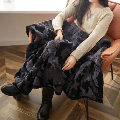 DecorBites™ Camouflage Knitted Throw Blanket