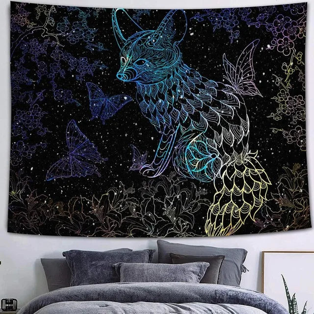 Decobites Psychedelic Galaxy Elk Wall Hanging Anime Tapestry