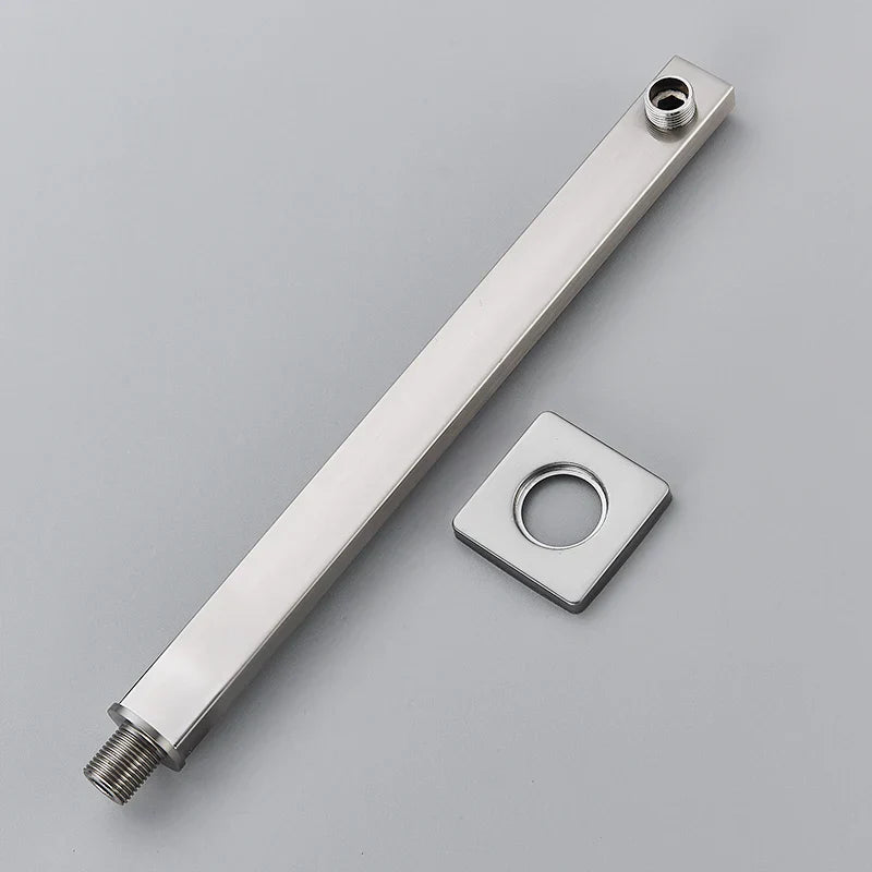 DecorBites™ Gold Stainless Steel Shower Arm & Head Holder Wall Mount Fixed Pipe