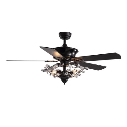 DecorBites™ 52" Luxury Crystal Ceiling Fan with Lights, Remote Control, DC Motor Wood Fan