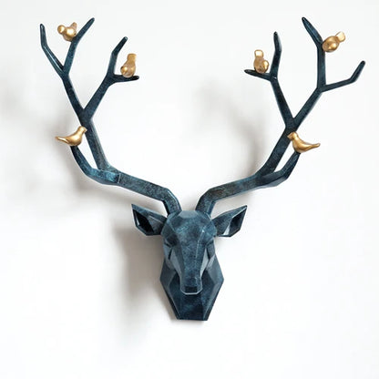 DecorBites™ Deer Head Wall Decor Sculpture | Modern Abstract Animal Statue for Home Decor