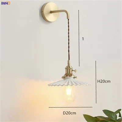 DecorBites™ Japanese Ceramic Pendant Light Fixture Copper Vintage Nordic Lamp for Home Décor