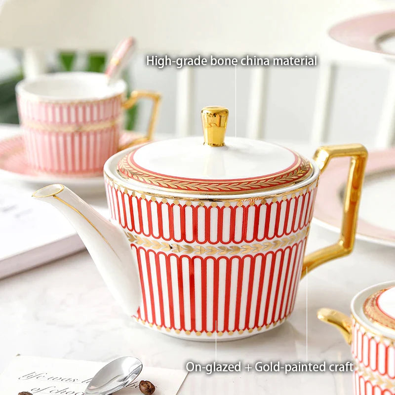 Juego de café y té DecorBites™ de porcelana dorada - Artículos de café de porcelana fina de lujo