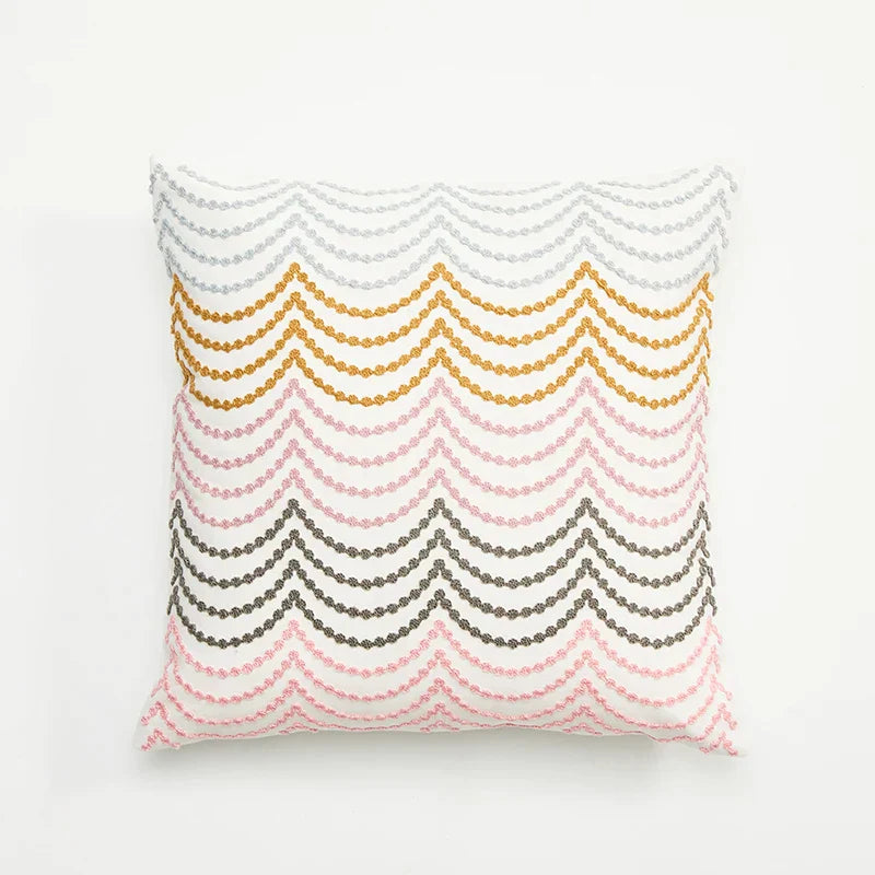 DecorBites™ Embroidered Daisy Dandelion Cushion Cover 45x45cm for Sofa Bed Chair Living Room