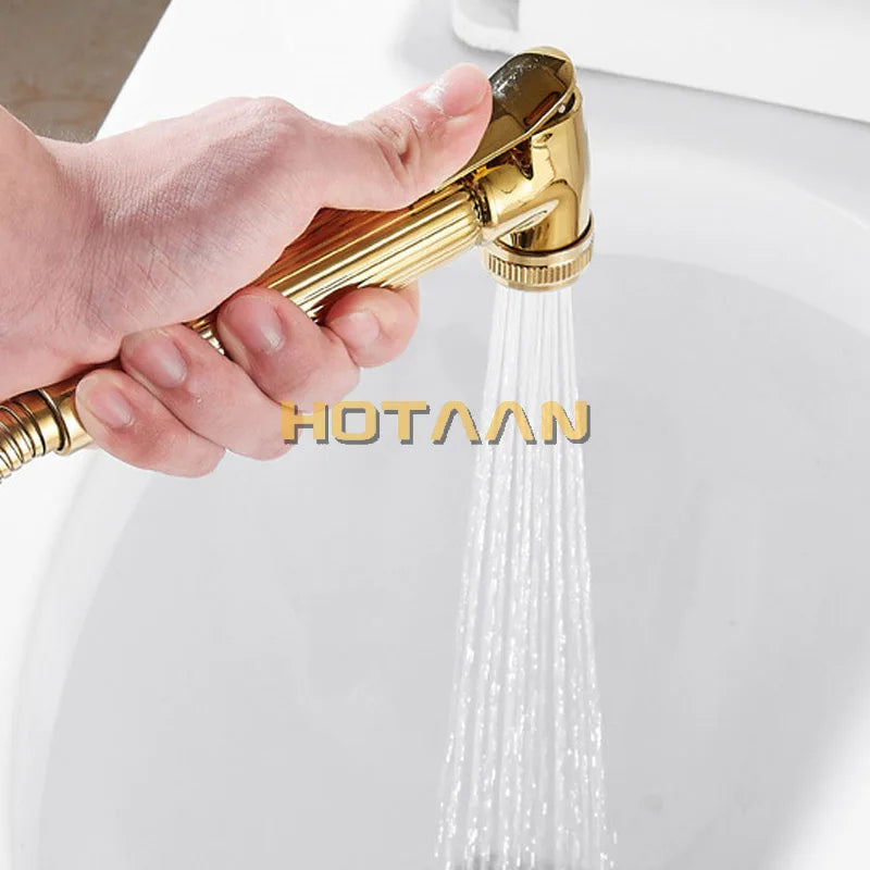 DecorBites™ Gold Bidet Faucet: Hygienic Muslim Shower Sprayer for Clean Toilet Experience
