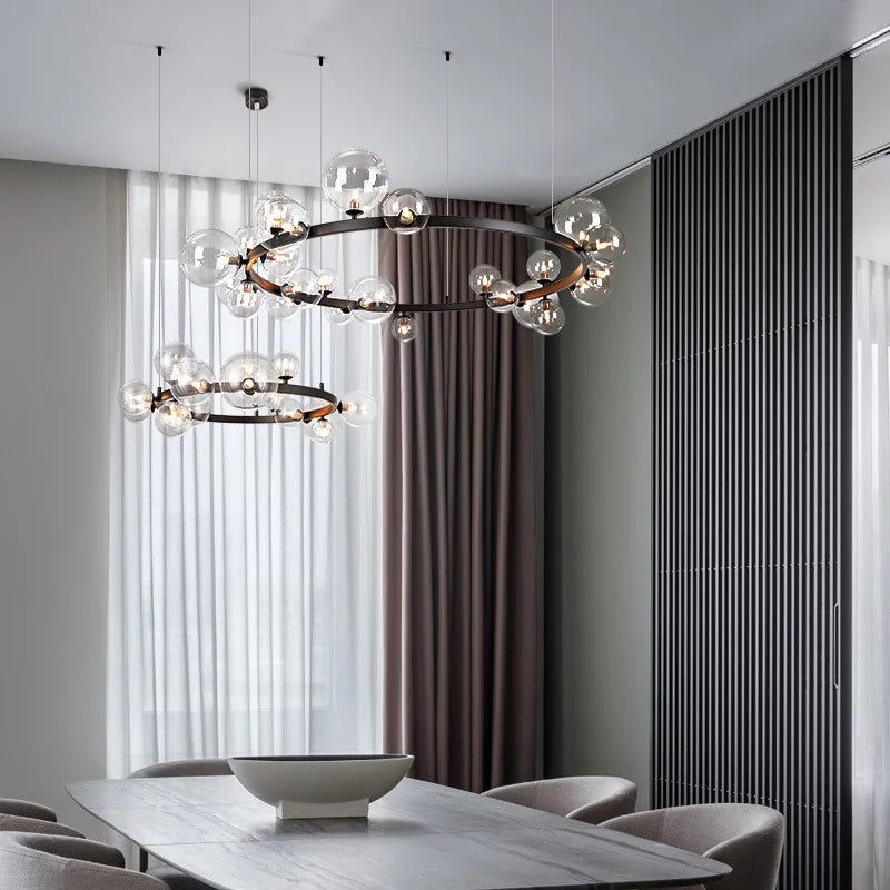 DecorBites™ Branching Bubbles Chandelier in Black and Gold for Modern Dining Room