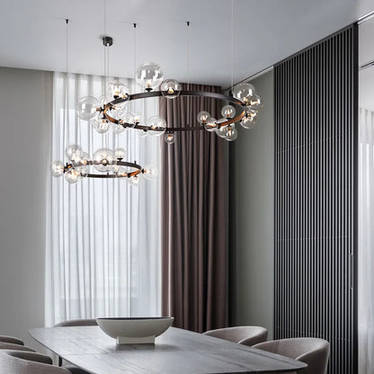 DecorBites™ Branching Bubbles Chandelier in Black and Gold for Modern Dining Room