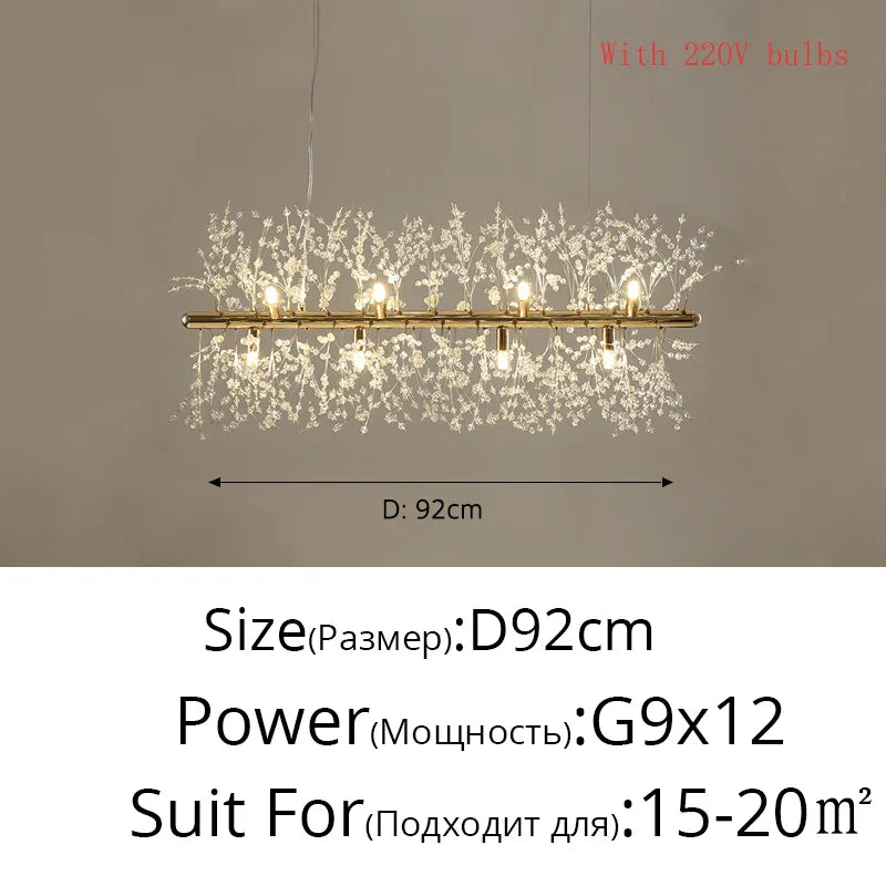 DecorBites™ Gold/Silver LED Crystal Chandelier for Home Living Dining Study Hall Bedroom