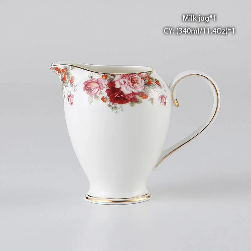 Jarra de leche DecorBites™ de porcelana fina: elegante jarra de cerámica para crema, té, café o espresso.