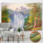 Forest Waterfall Tapestry Wall Hanging: Decobites Rainbow Landscape Table Mat Home Decor