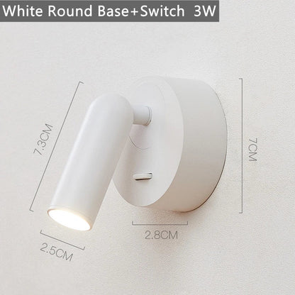 DecorBites™ LED Reading Wall Lamp with Switch | 350º Rotation | 3W Bedside Sconce for Home Decor