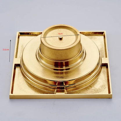 DecorBites™ Gold Square Bathroom Shower Drain Strainer 10*10cm