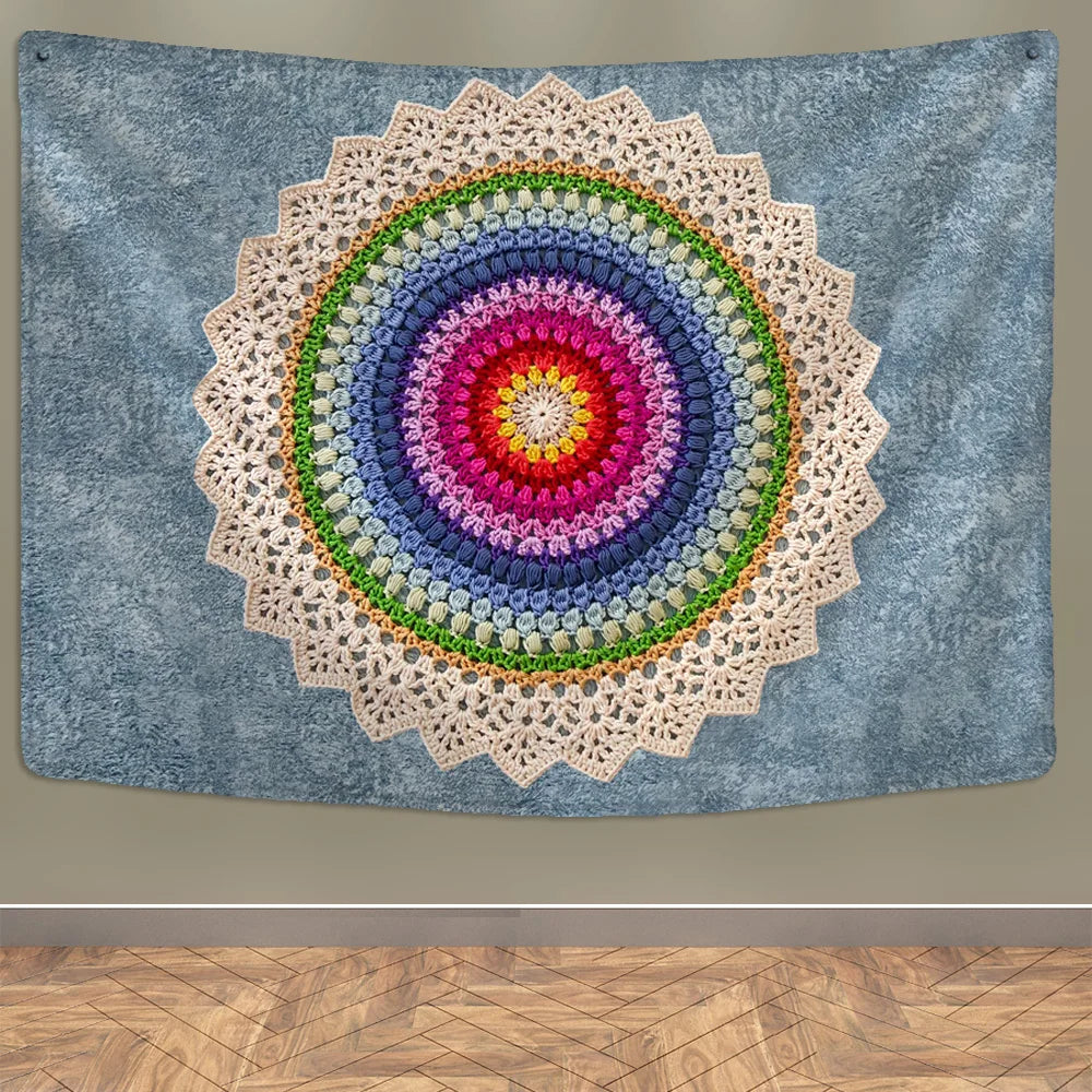 Decobites Indian Mandala Tapestry Wall Hanging Beach Shawl Mat Blanket Bohe Tapestries