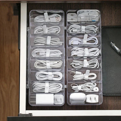 DecorBites™ Cable Storage Box: Transparent Desk Organizer for Wire Management