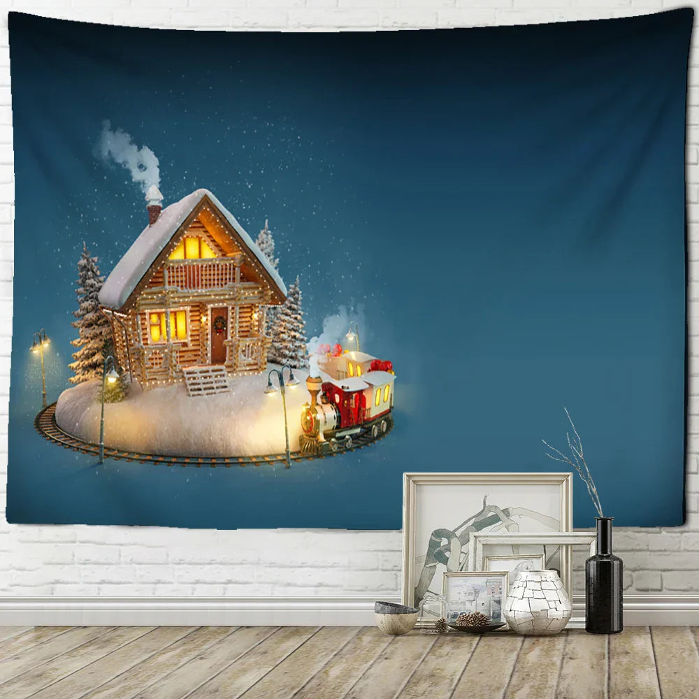 Decobites Christmas Santa Claus Tapestry: Holiday Decor Big Blanket Wall Hanging & Gift