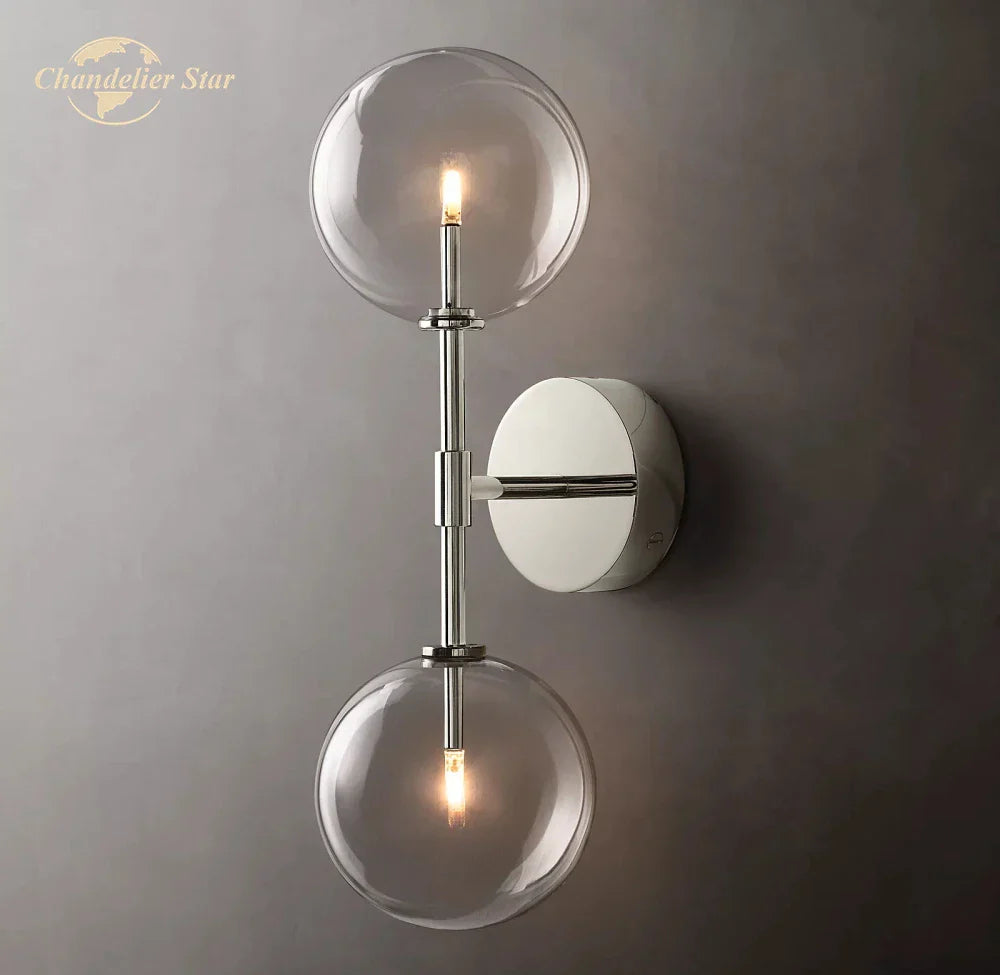 DecorBites™ Clear Glass Globe Linear LED Wall Sconce for Bathroom Corridor Bedroom