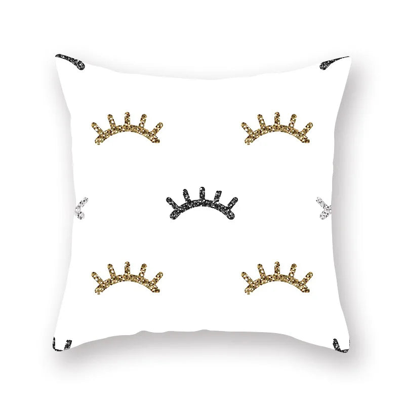 غطاء وسادة بطبعة خطوط نجمية هندسية من ديكوربايتس™ - للبيع بالجملة، 45×45 سم