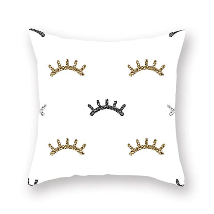 غطاء وسادة بطبعة خطوط نجمية هندسية من ديكوربايتس™ - للبيع بالجملة، 45×45 سم