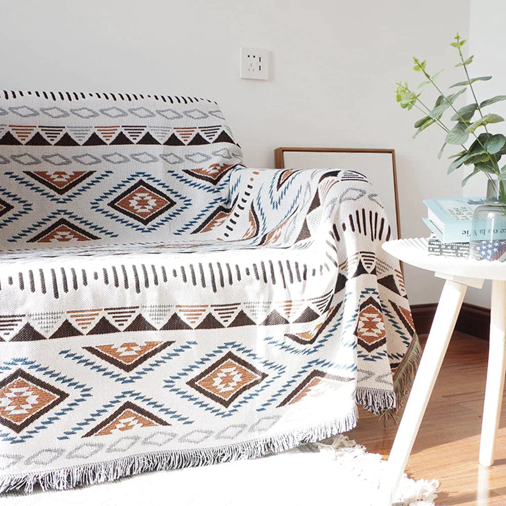 DecorBites™ Knitted Nordic Plaid Blanket - Cozy Home Decor and Sofa Cover