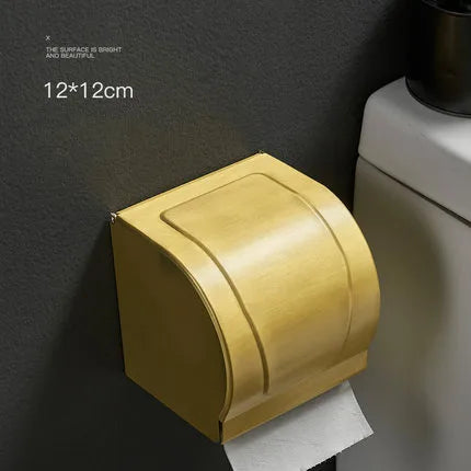 DecorBites™ Brushed Gold Aluminum Toilet Paper Holder