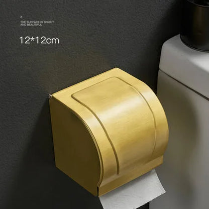 DecorBites™ Brushed Gold Aluminum Toilet Paper Holder
