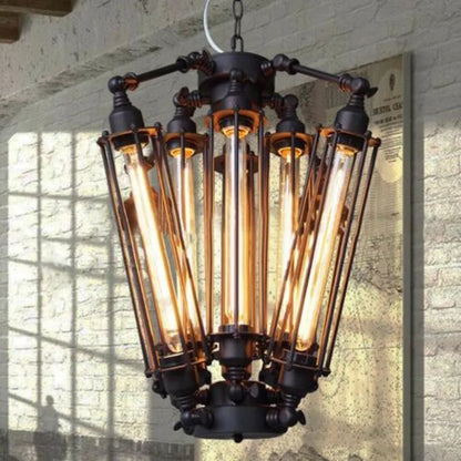 DecorBites™ Industrial 8-Head Hanging Pendant Lamp for Cafe Dining Room and Bar