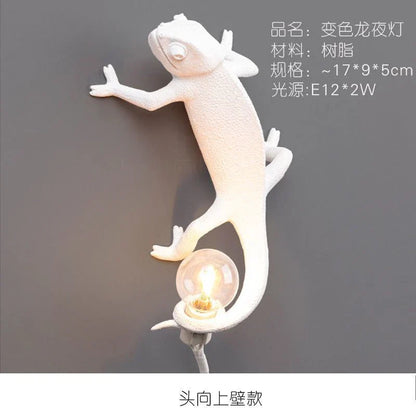 DecorBites™ Chameleon Figure Resin LED Wall Lamp Nordic Animal Night Light
