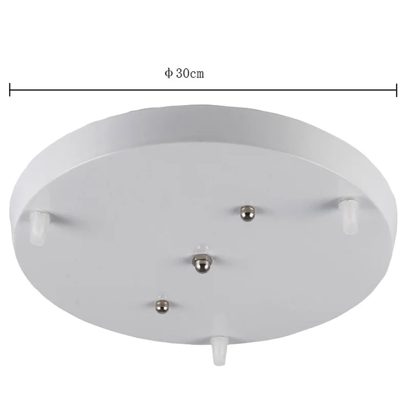 DecorBites™ Ceiling Chandelier Plate 3-Hole Black/White Iron Lamp Base Pendant Lighting Kit