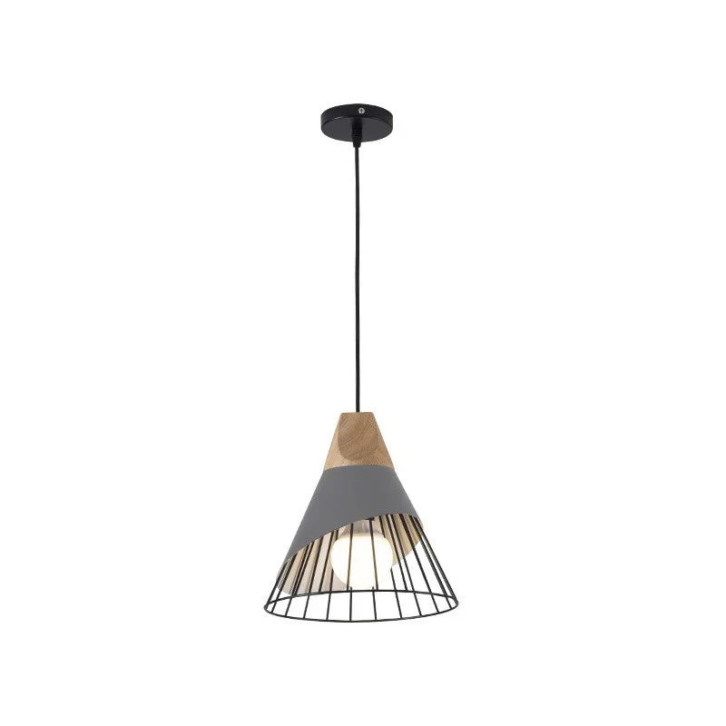 DecorBites™ Industrial Loft Wood Pendant Light, Nordic Iron Hanging Lamp for Kitchen, Bedroom, Dining Room