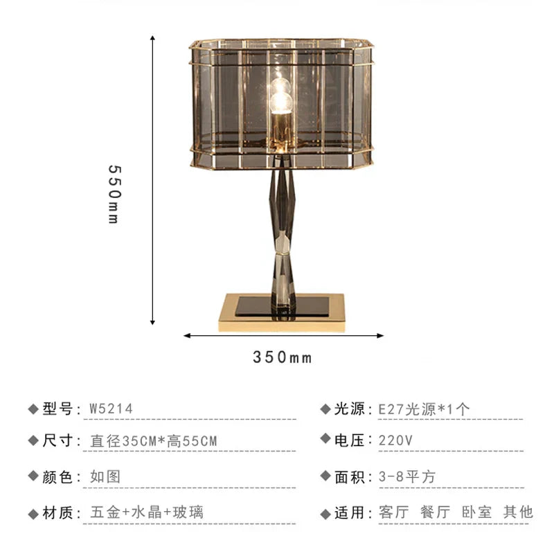 DecorBites™ Crystal Table Lamp: Nordic Light Luxury Design for Bedroom Bedside
