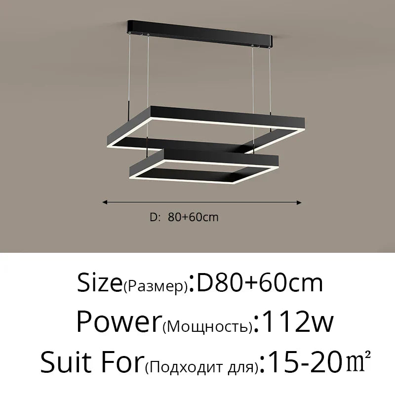 DecorBites™ LED Chandelier: Modern Aluminum Luster Lamps for Bedroom, Hall, Dining, Living Room