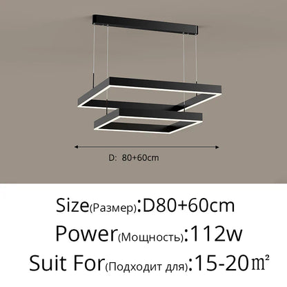 DecorBites™ LED Chandelier: Modern Aluminum Luster Lamps for Bedroom, Hall, Dining, Living Room