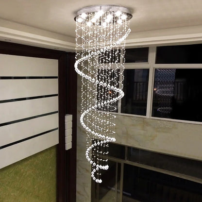 DecorBites™ Crystal Chandeliers: Modern Spiral Living Room Lighting for Stair Lamp, Bedroom, Hotel Hall