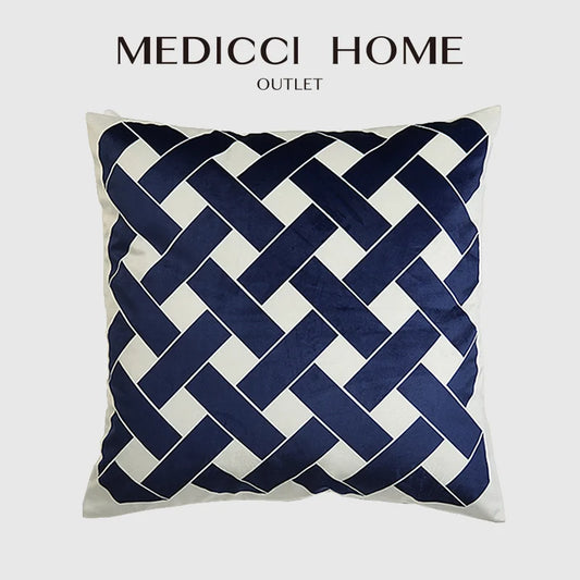 DecorBites™ Intersecting Geometric Velvet Printed Cushion Cover - Modern Nordic Sofa Decor 50x50cm