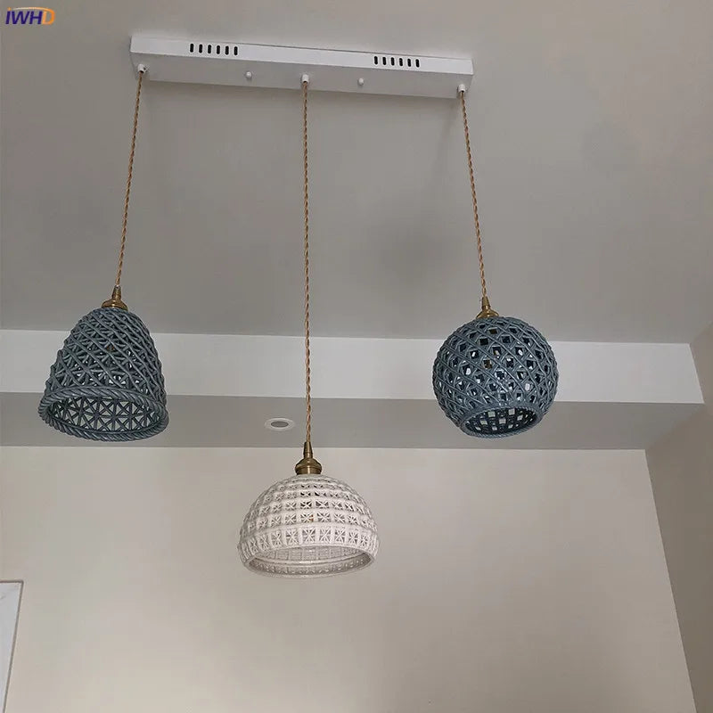 DecorBites™ Ceramic LED Pendant Lights: Japanese Style, Copper Nordic Modern Design