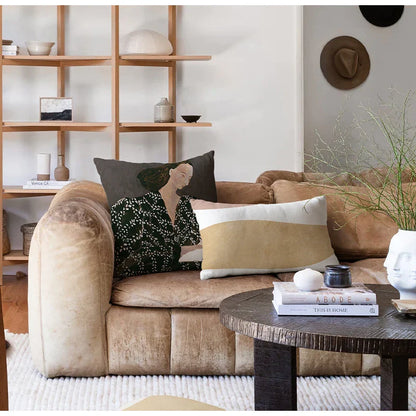 DecorBites™ Japanese Art Handmade Square Cushion Cover 45x45 for Literary Youth Fashion