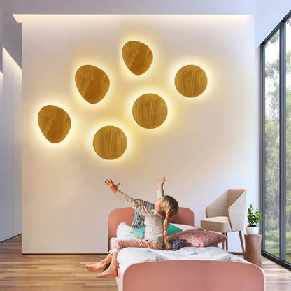 DecorBites™ LED Wooden Wall Lamp: Modern Nordic Indoor Lighting for Bedroom Bedside